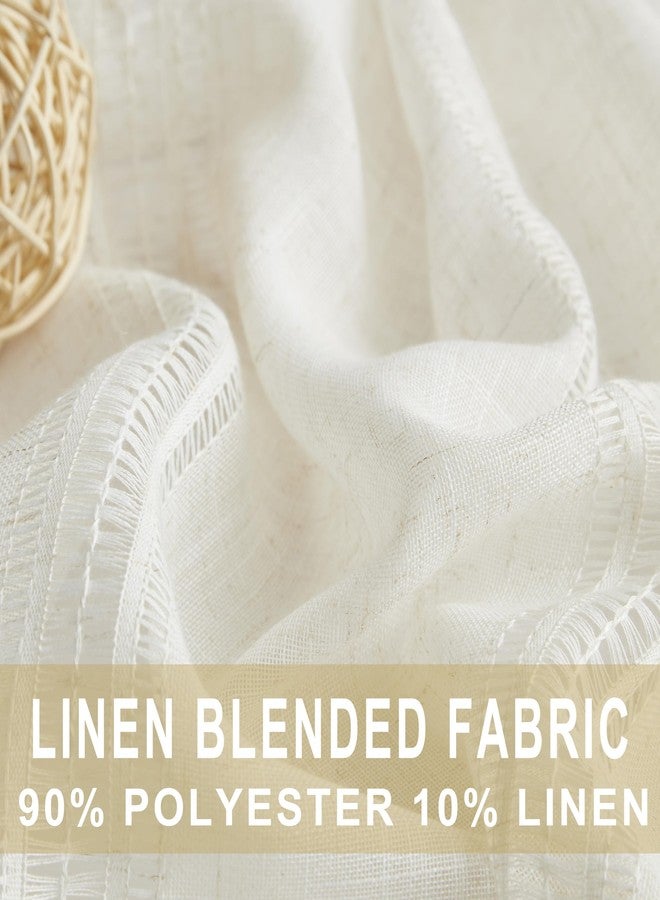 Kayne Studio Natural Boho Semi Sheer Pinch Pleated Curtains,Light Filtering Farmhouse Window Curtains for Living Room,84 inches Pinch Pleat Drapes with 18 Hooks 36"Wx84"L,Linen Blended,2 Panels,Beige - Image 4